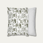 Basenji Sage Green French Toile Pillow