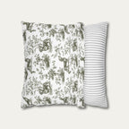 Dachshund Shorthaired Sage Green French Toile Pillow