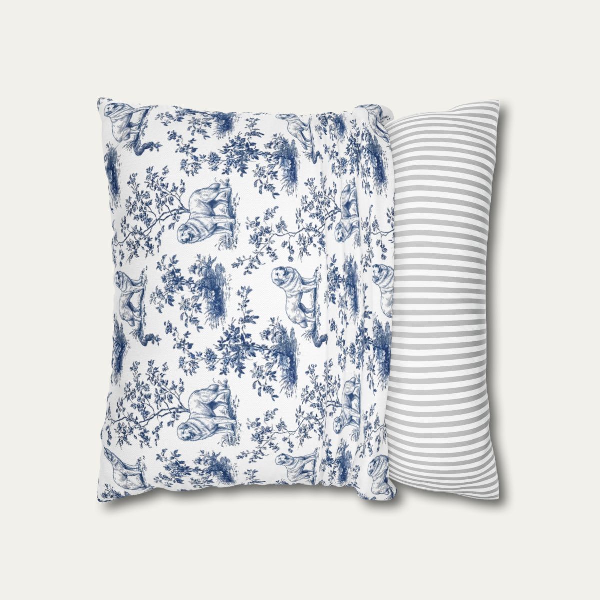 Great pyrenees Blue French Toile Pillow