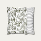 Ragdoll Cat Sage Green French Toile Pillow