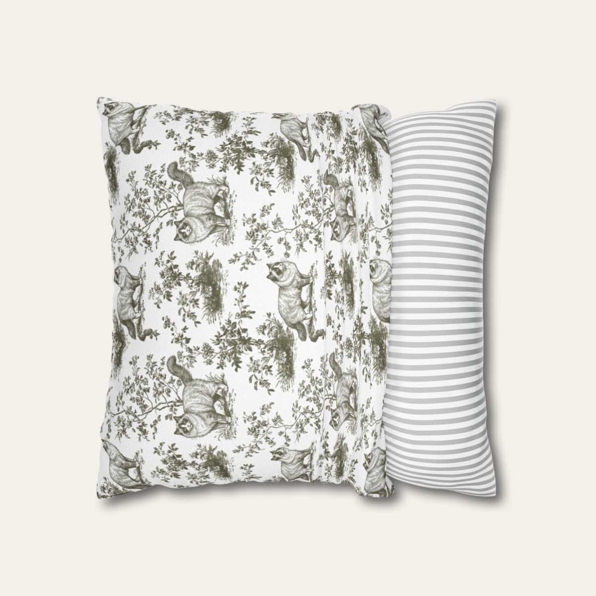 Ragdoll Cat Sage Green French Toile Pillow