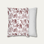German Shepherd Burgundy French Toile Pillow