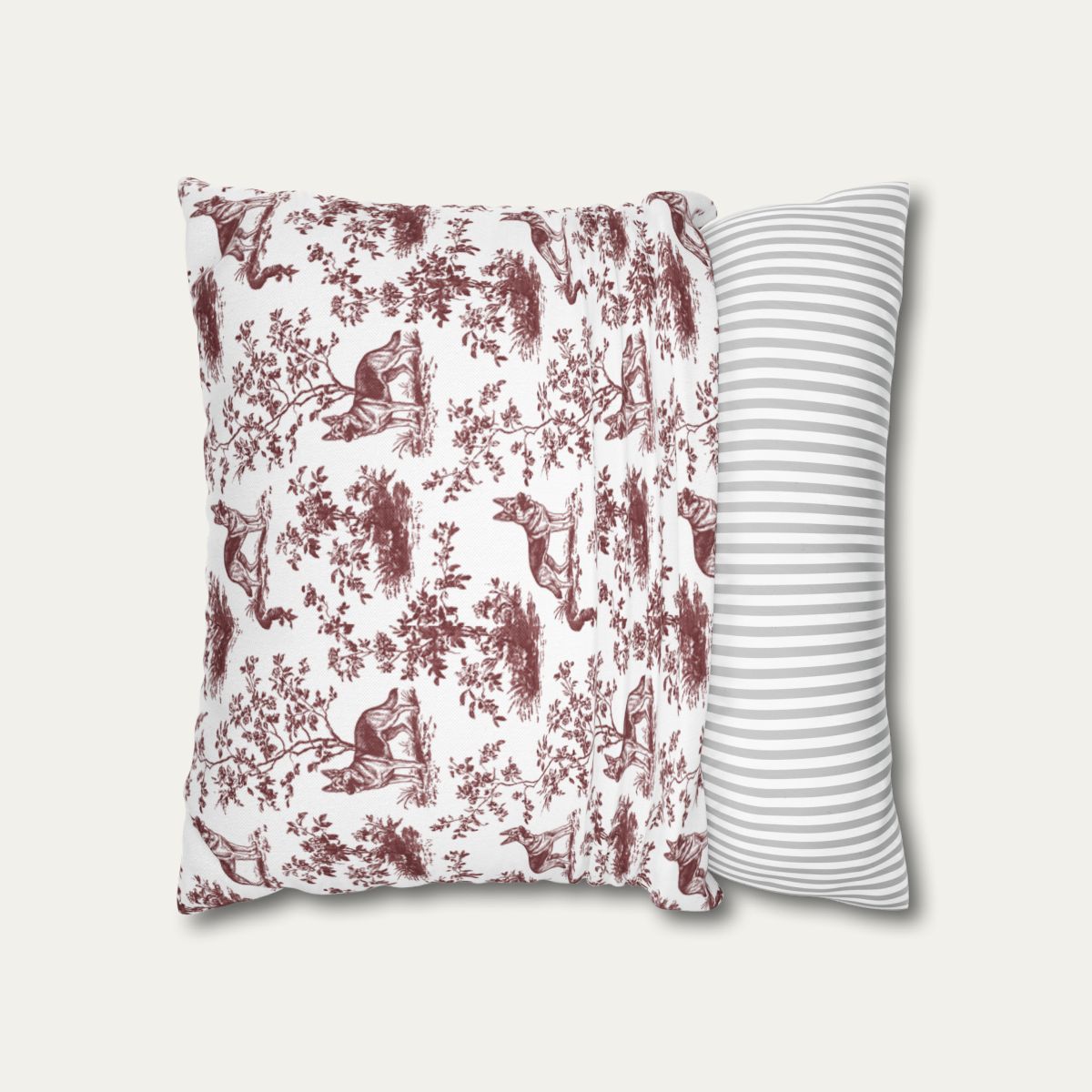 German Shepherd Burgundy French Toile Pillow
