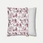 Spanish Water Dog Burgundy French Toile Pillow