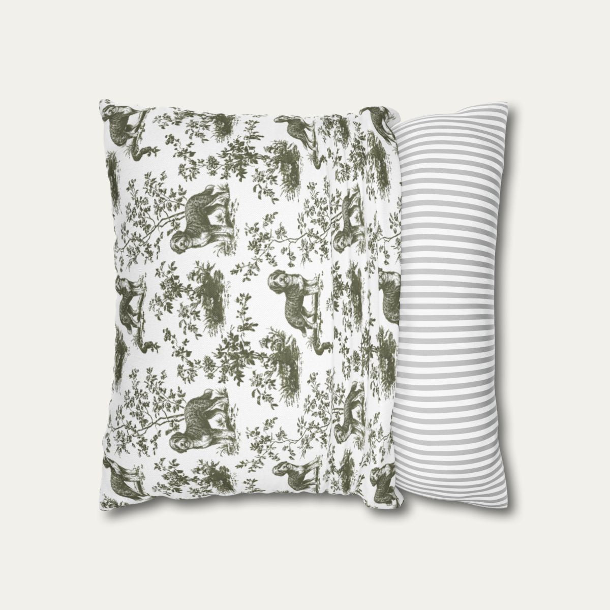 Bernedoodle Sage Green French Toile Pillow