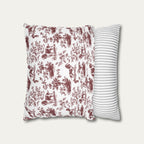 English Springer Spaniel Burgundy French Toile Pillow