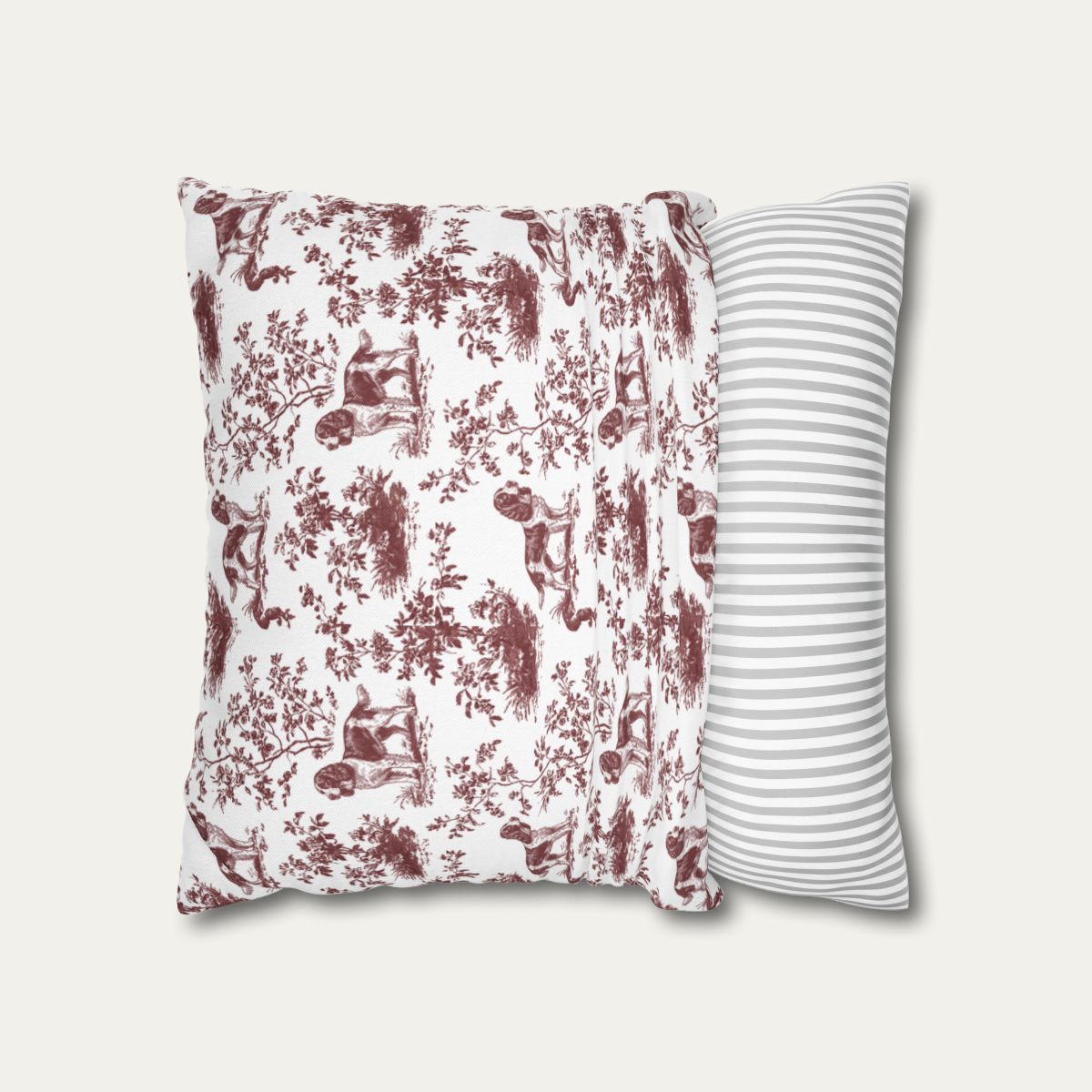 English Springer Spaniel Burgundy French Toile Pillow