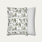 Spanish Water Dog Sage Green French Toile Pillow