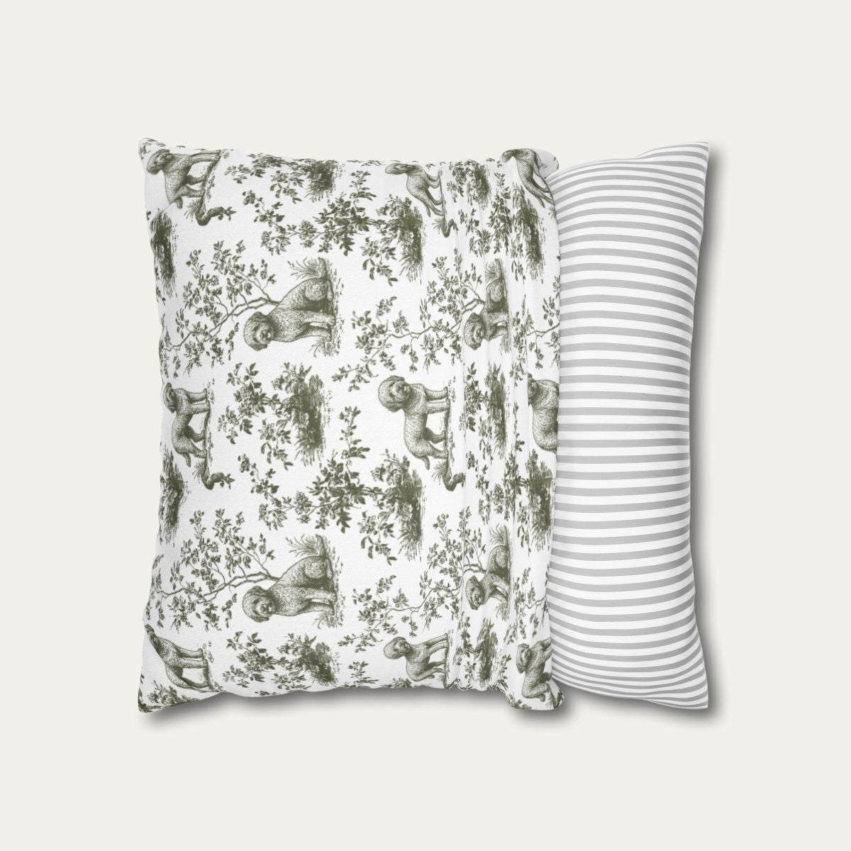 Spanish Water Dog Sage Green French Toile Pillow