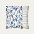 Tabby Cat Blue French Toile Pillow