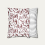 Vizsla Burgundy French Toile Pillow