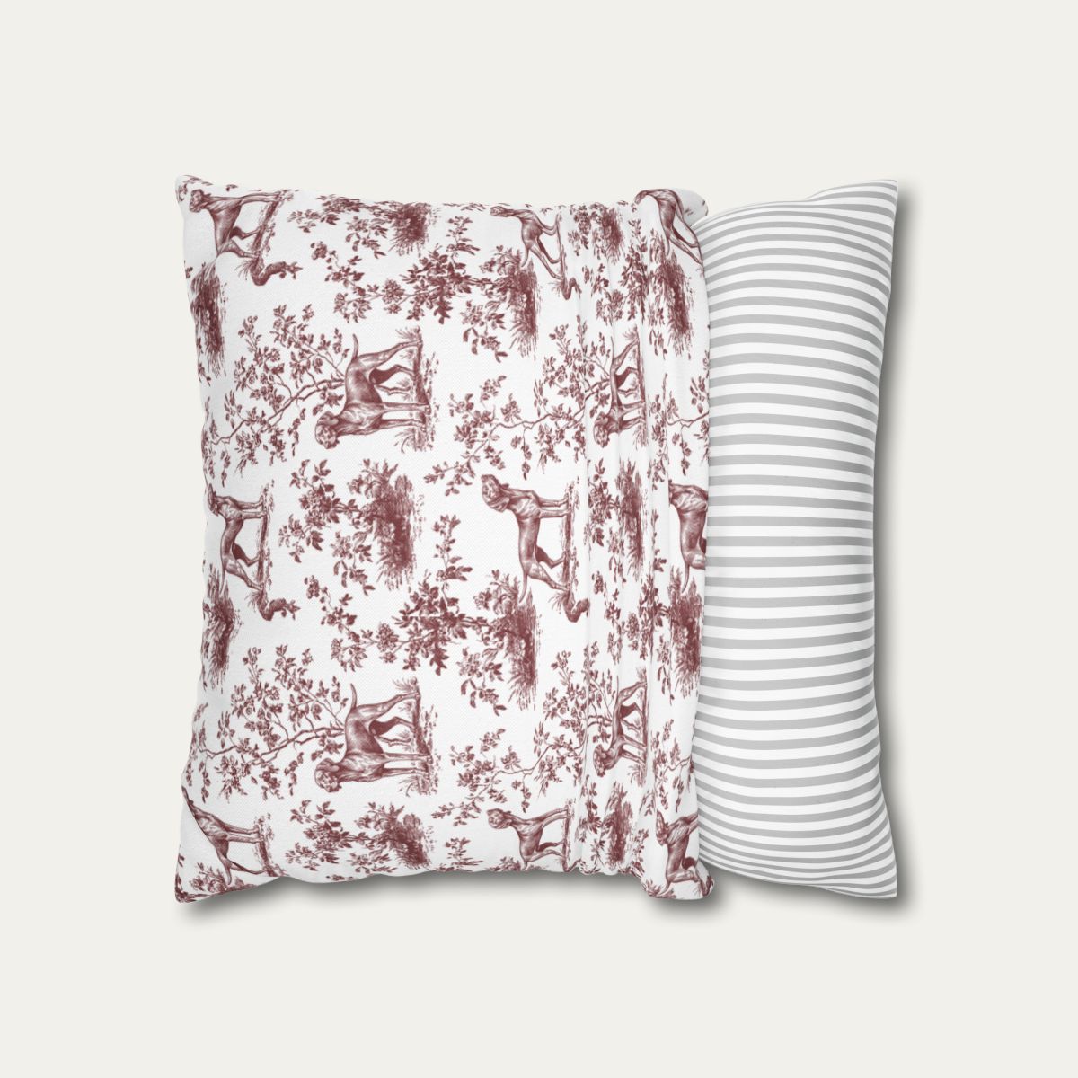 Vizsla Burgundy French Toile Pillow