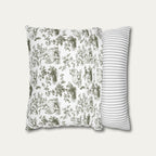 Persian Cat Sage Green French Toile Pillow