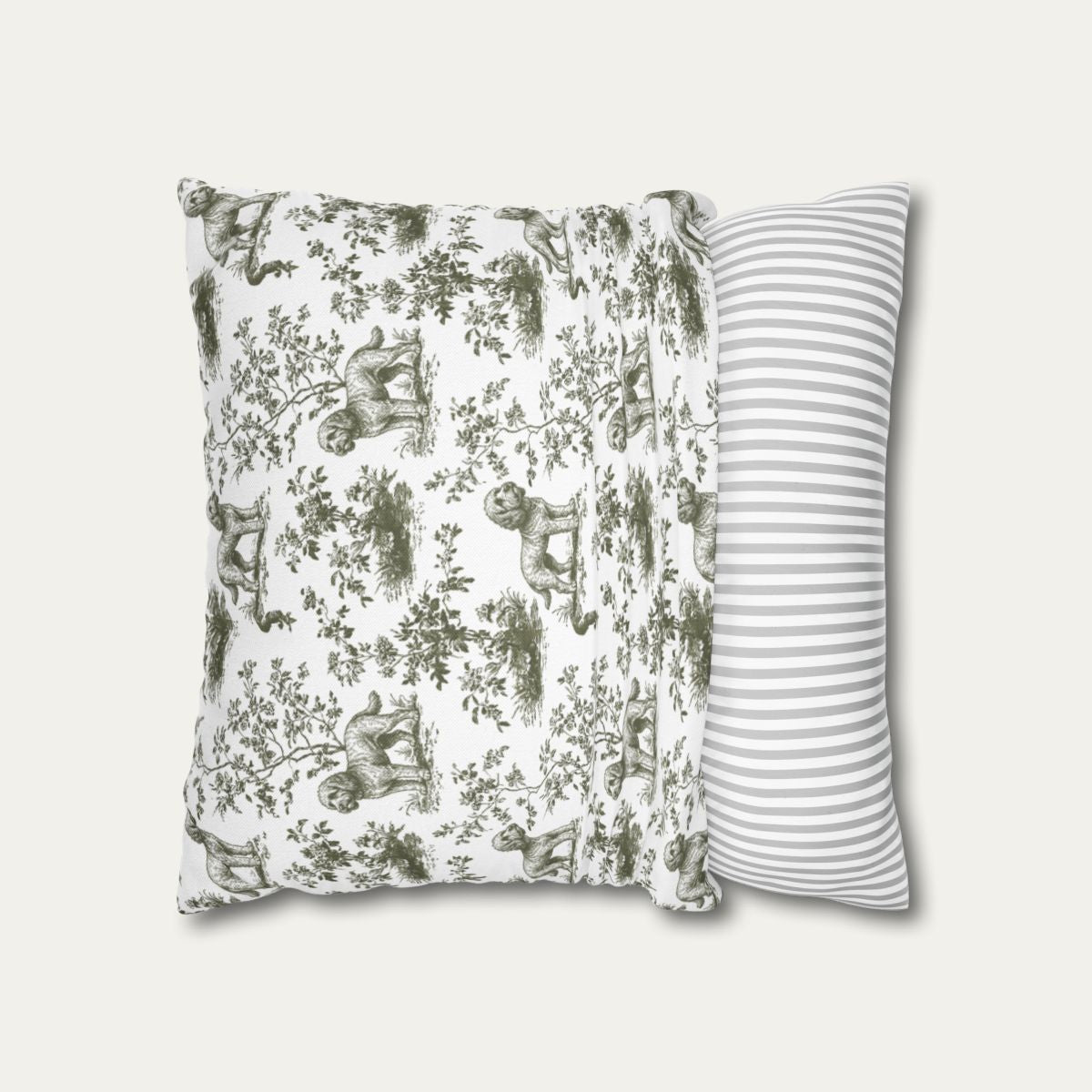 Cockapoo Sage Green French Toile Pillow