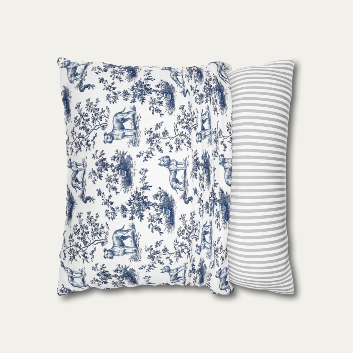 Pitbull Blue French Toile Pillow