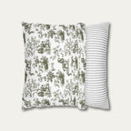 Cocker Spaniel Sage Green French Toile Pillow