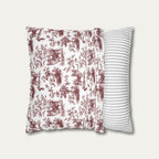 Chihuahua Longhaired Burgundy French Toile Pillow