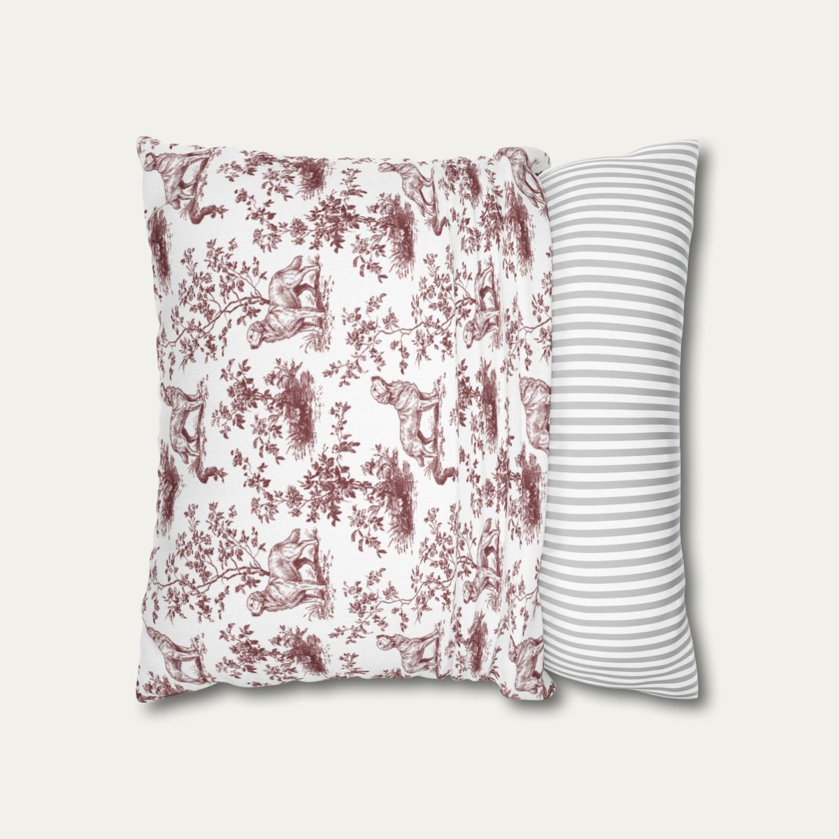 Golden Retriever Burgundy French Toile Pillow
