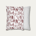 Dalmatian Burgundy French Toile Pillow
