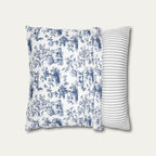Maltese Blue French Toile Pillow