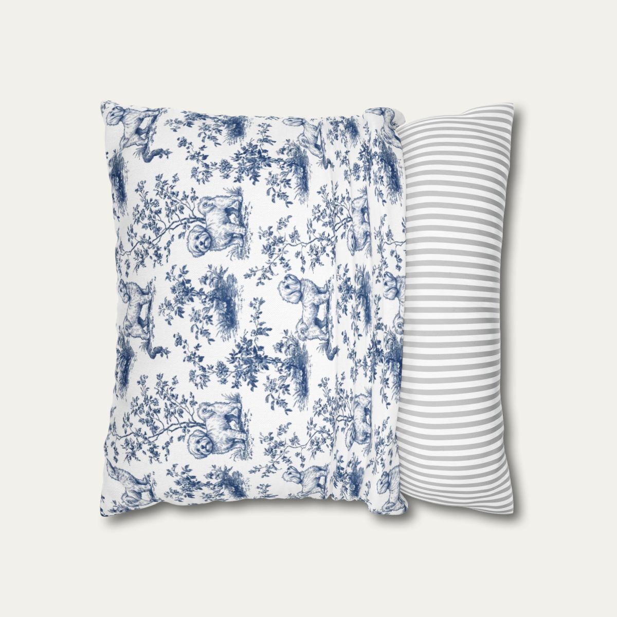 Maltese Blue French Toile Pillow