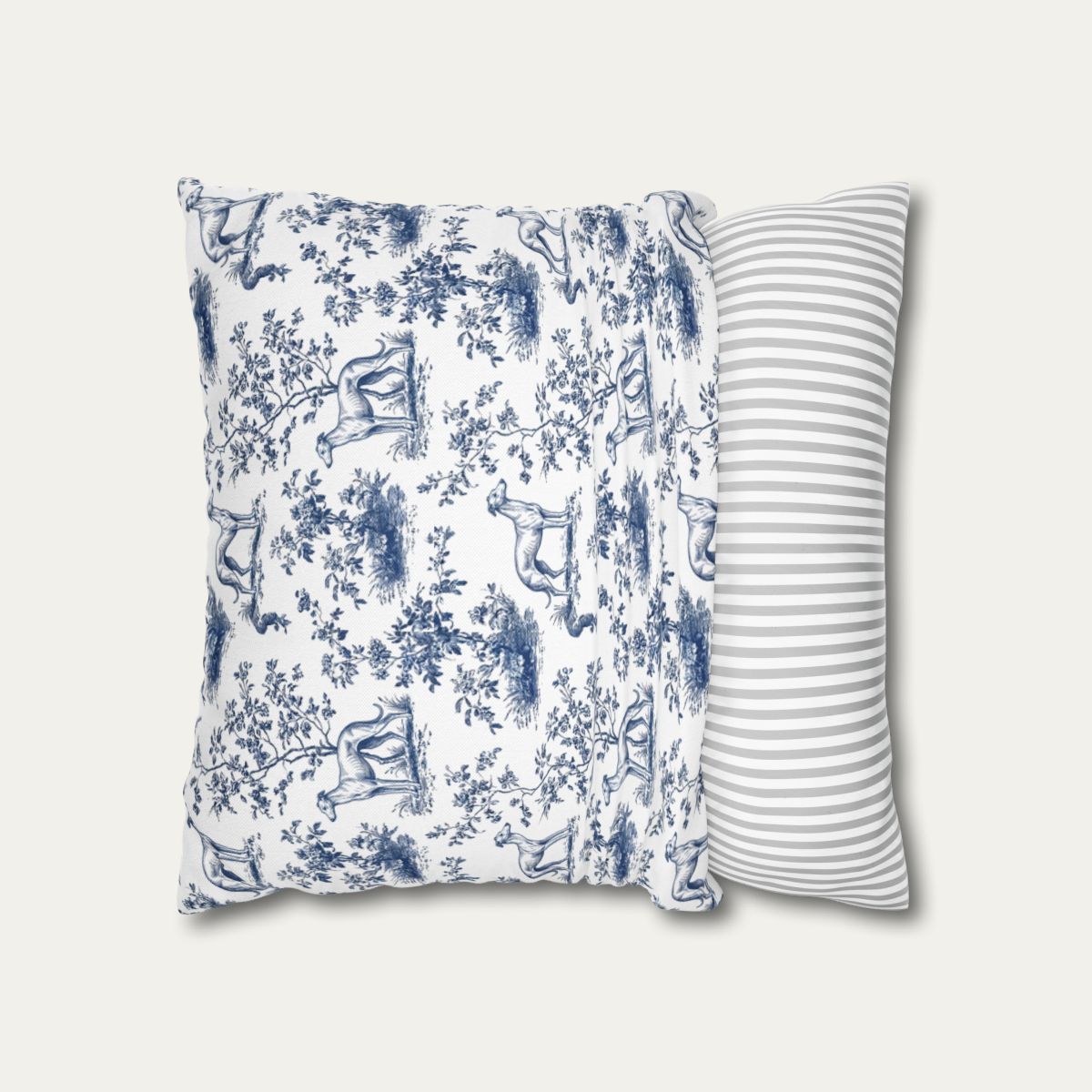 Greyhound Blue French Toile Pillow
