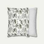 Border Collie Sage Green French Toile Pillow