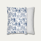 Bichon Frise Blue French Toile Pillow