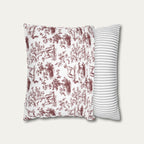 Whippet Burgundy French Toile Pillow