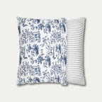 Samoyed Blue French Toile Pillow