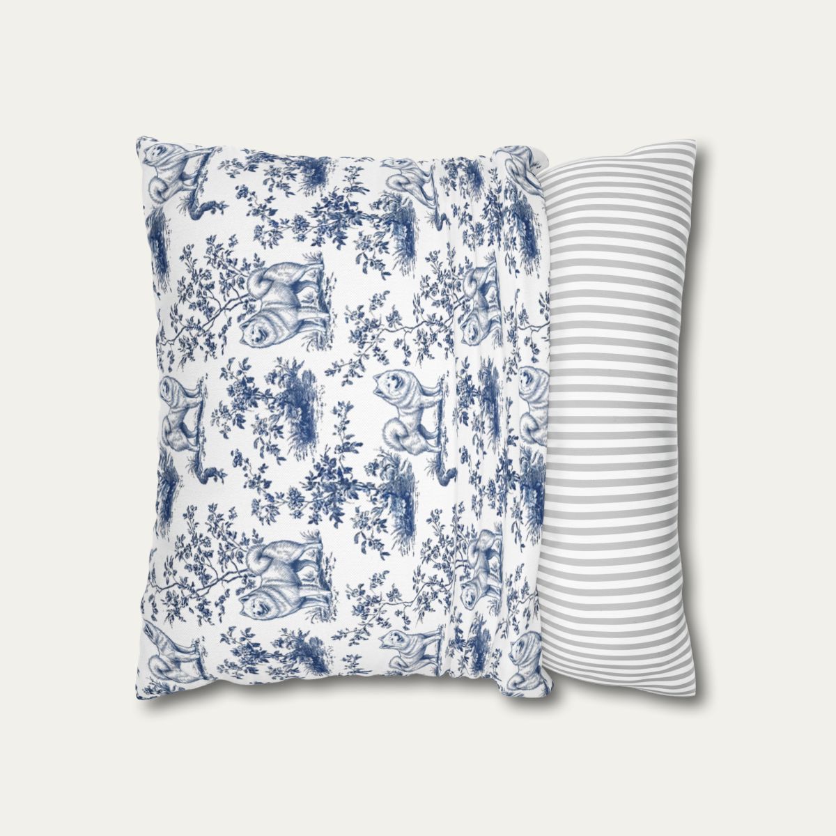 Samoyed Blue French Toile Pillow