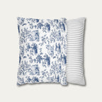 Persian Cat Blue French Toile Pillow
