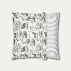 Doberman Sage Green French Toile Pillow