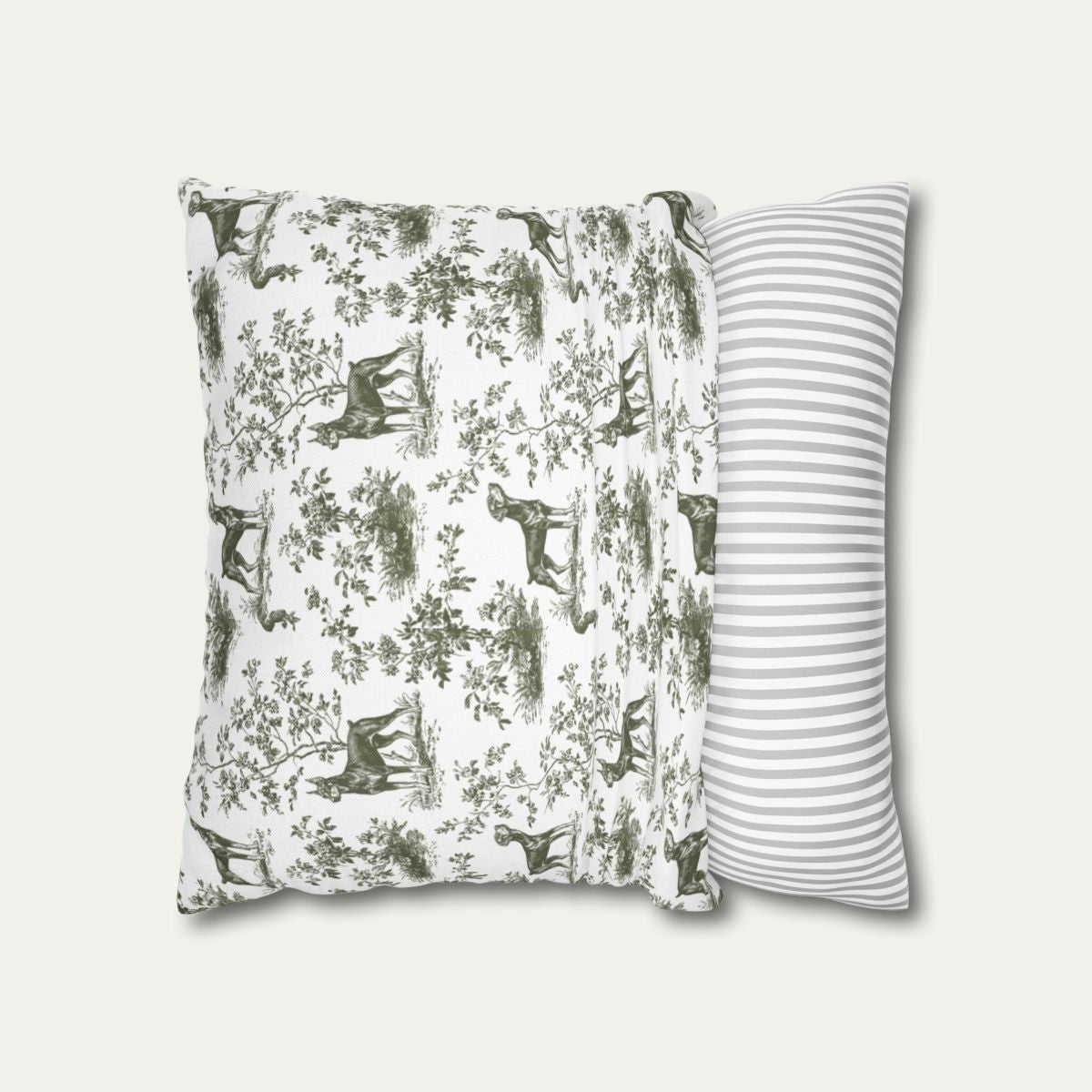 Doberman Sage Green French Toile Pillow