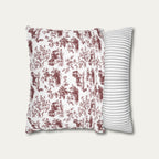 Cavalier Spaniel Burgundy French Toile Pillow