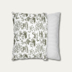 Shiba Inu Sage Green French Toile Pillow