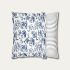 Pomeranian Blue French Toile Pillow