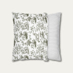 Golden Retriever Sage Green French Toile Pillow