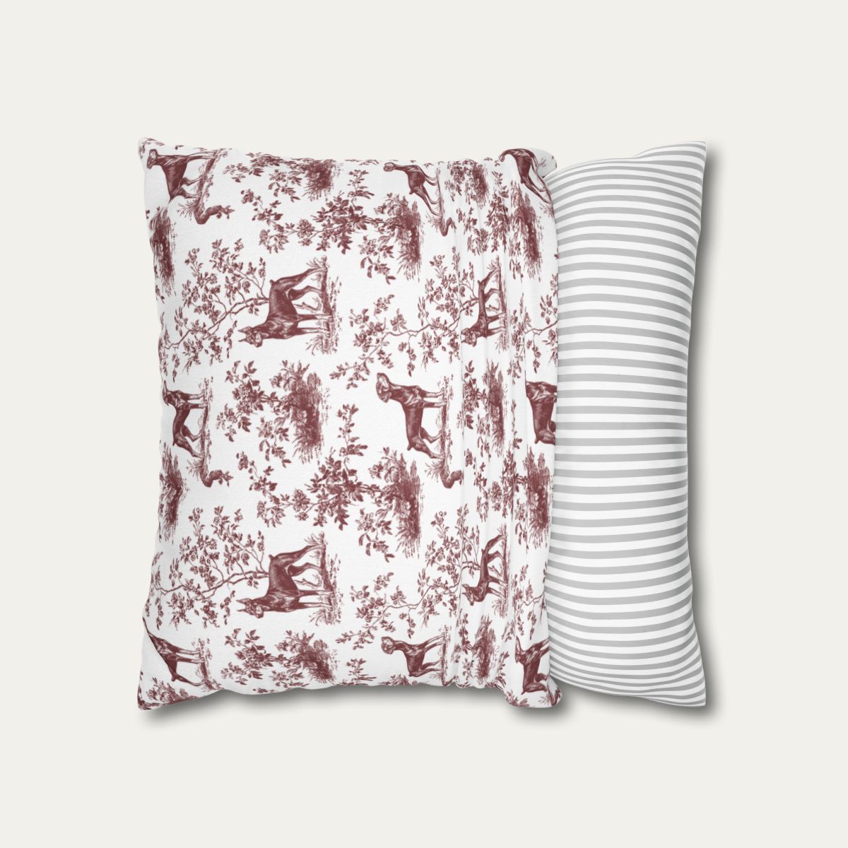 Doberman Burgundy French Toile Pillow