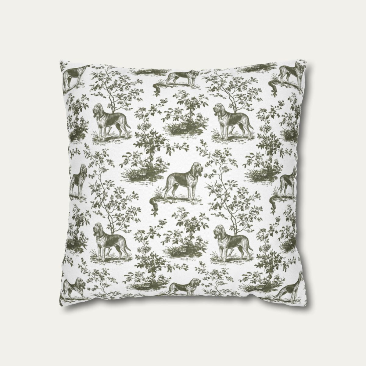 Bloodhound Sage Green French Toile Pillow