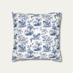 Pekingese Blue French Toile Pillow