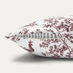 Saint Bernard Burgundy French Toile Pillow