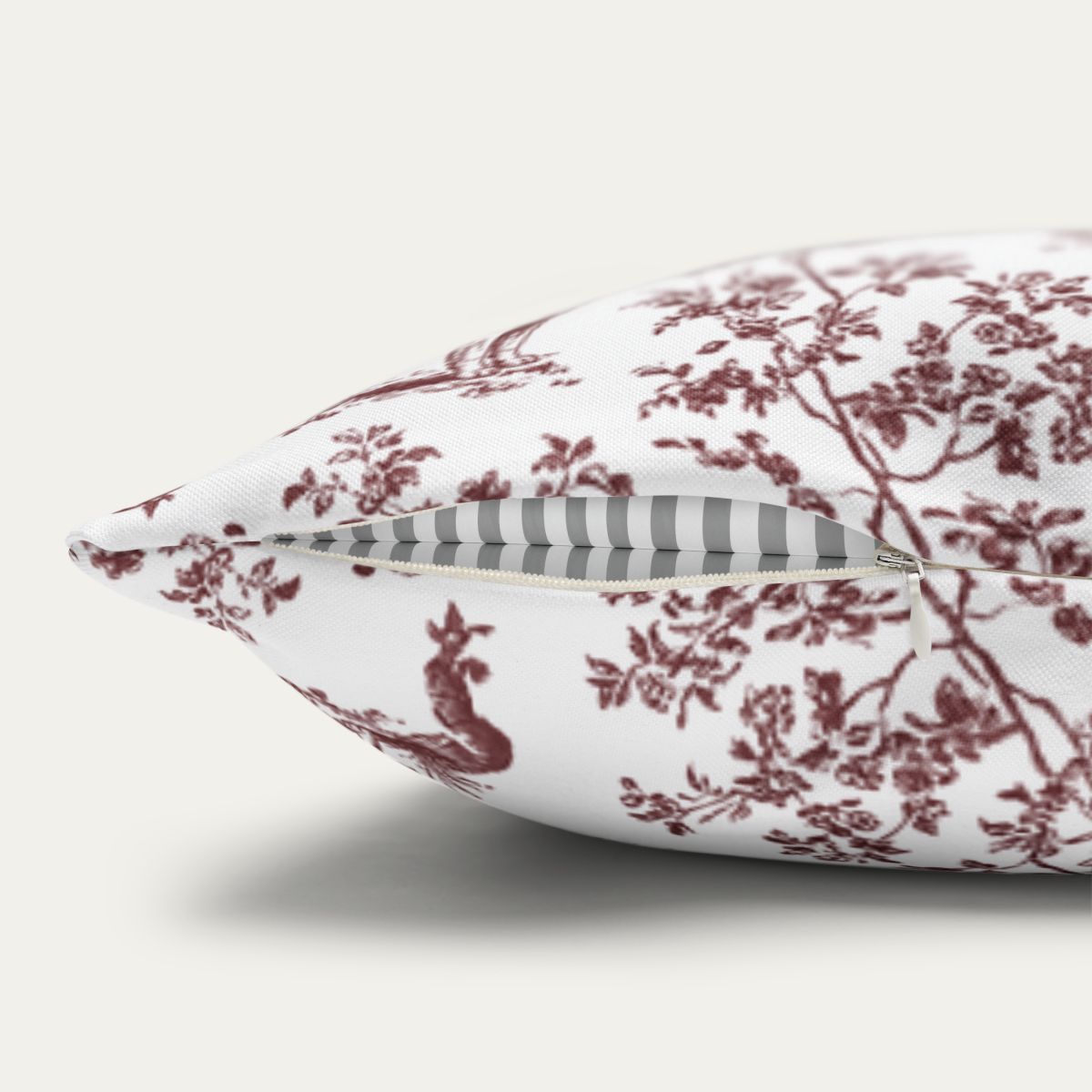 Saint Bernard Burgundy French Toile Pillow