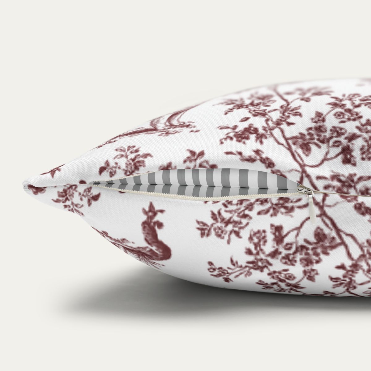 Samoyed Burgundy French Toile Pillow