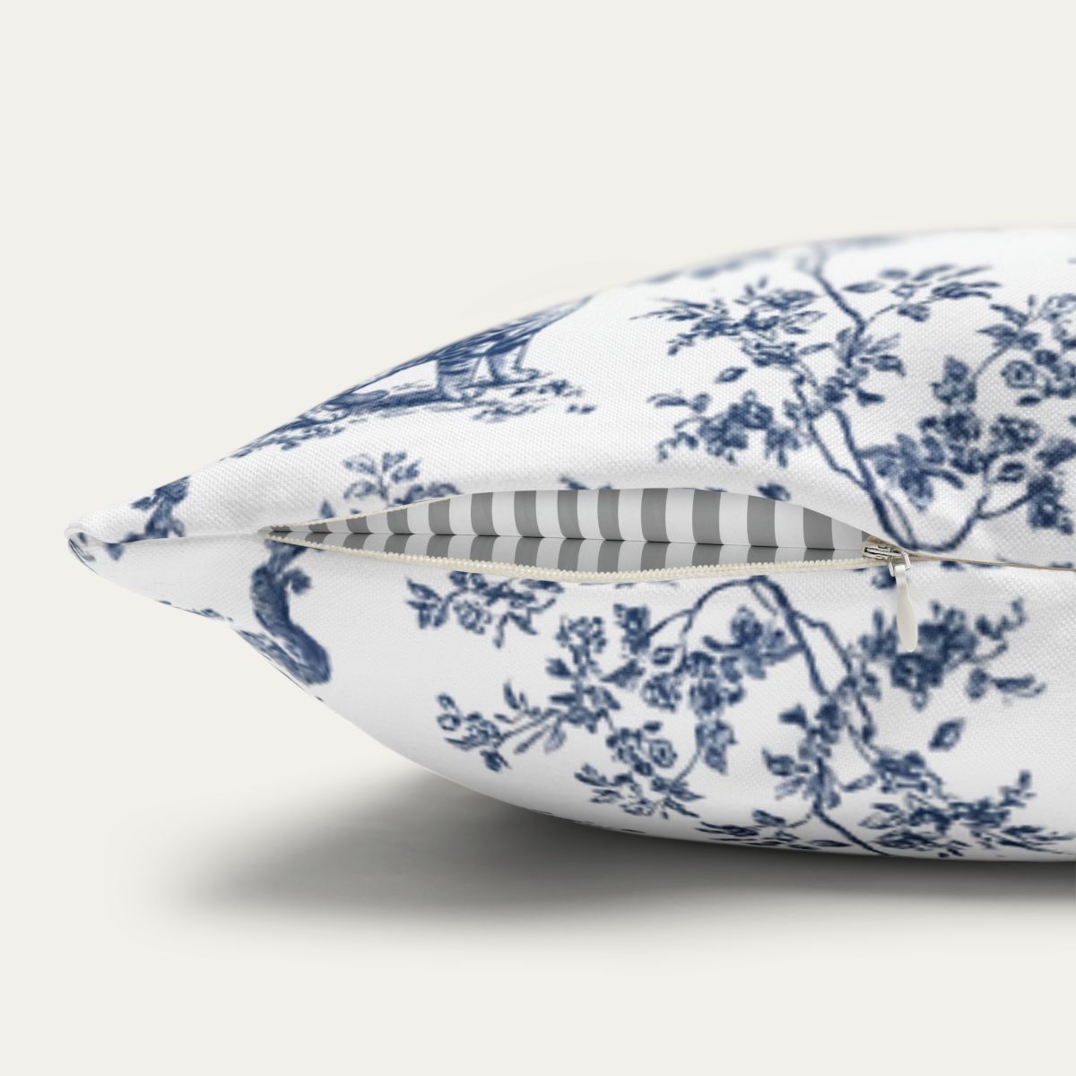 Tabby Cat Blue French Toile Pillow