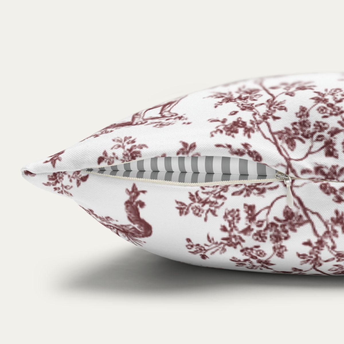 English Bulldog Burgundy French Toile Pillow