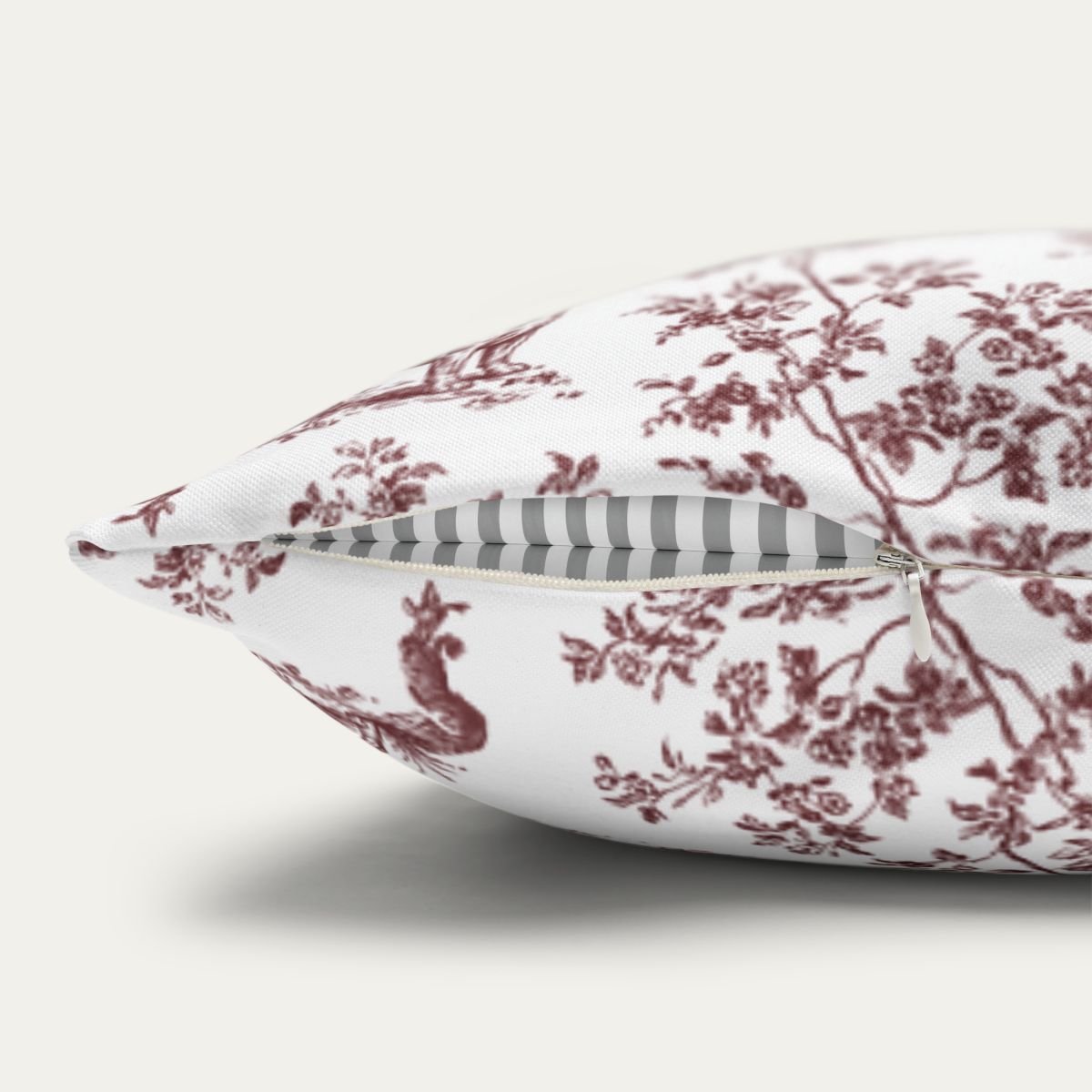 French bulldog Burgundy French Toile Pillow