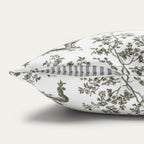 Scottish Fold Cat Sage Green French Toile Pillow