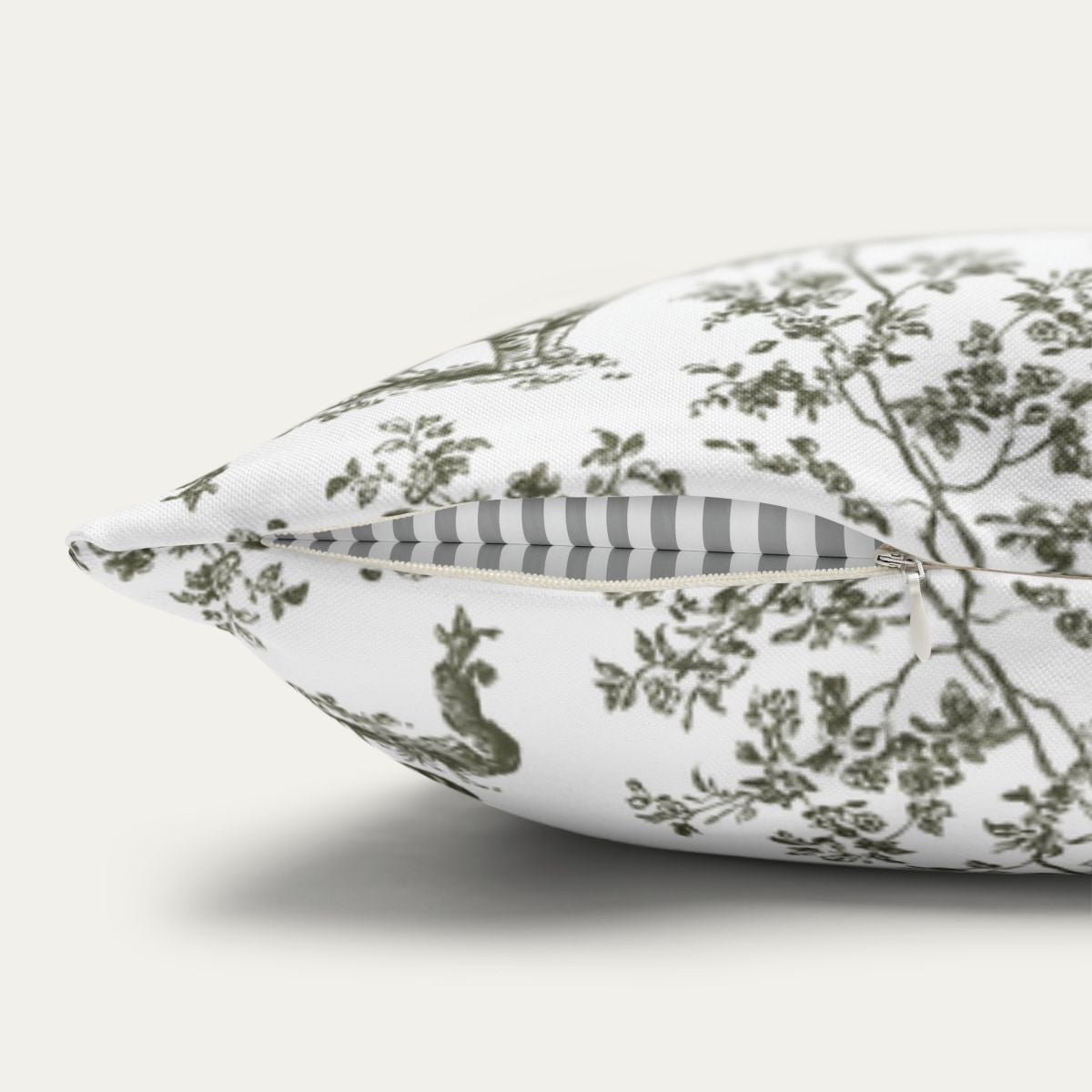 Scottish Fold Cat Sage Green French Toile Pillow