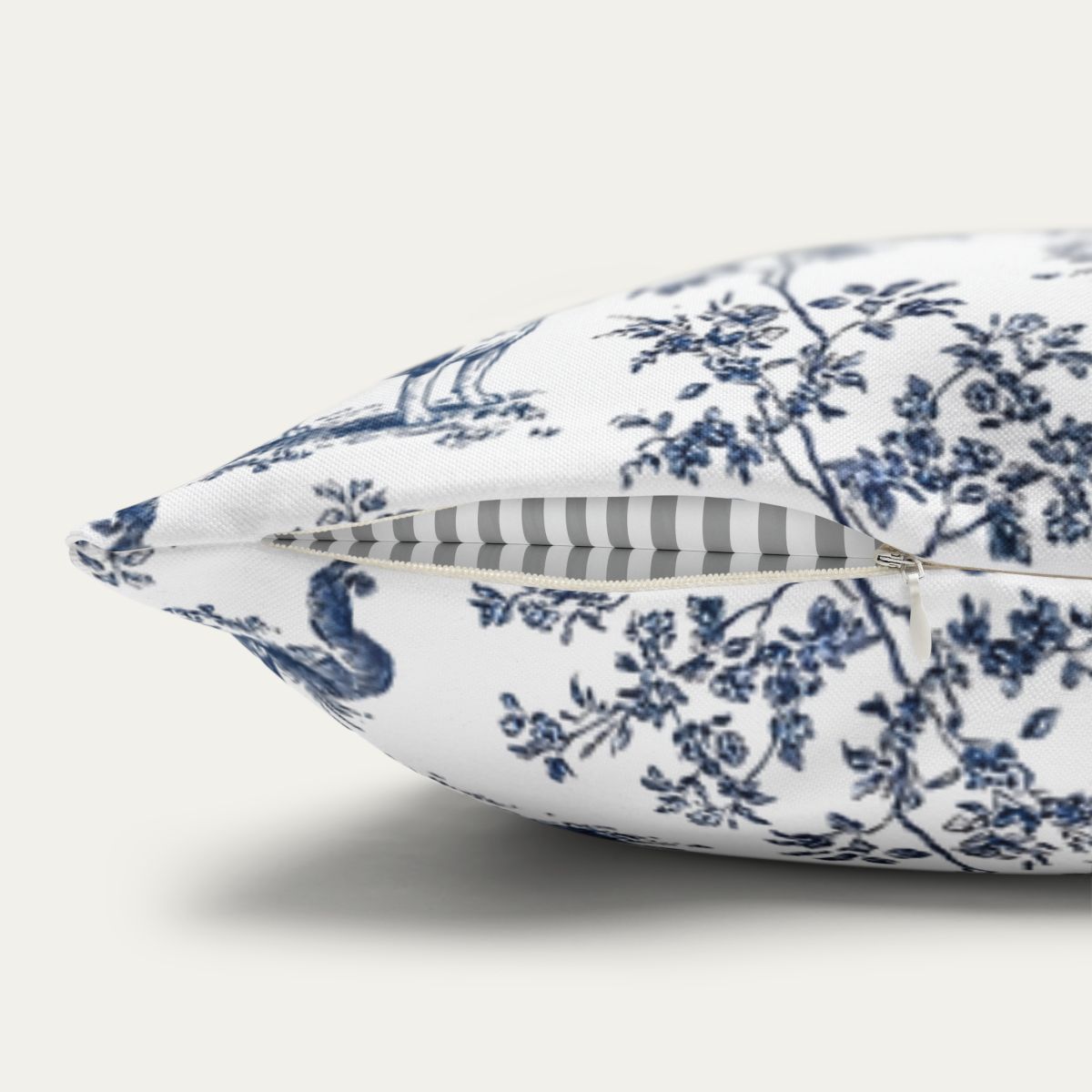 Boston Terrier Blue French Toile Pillow